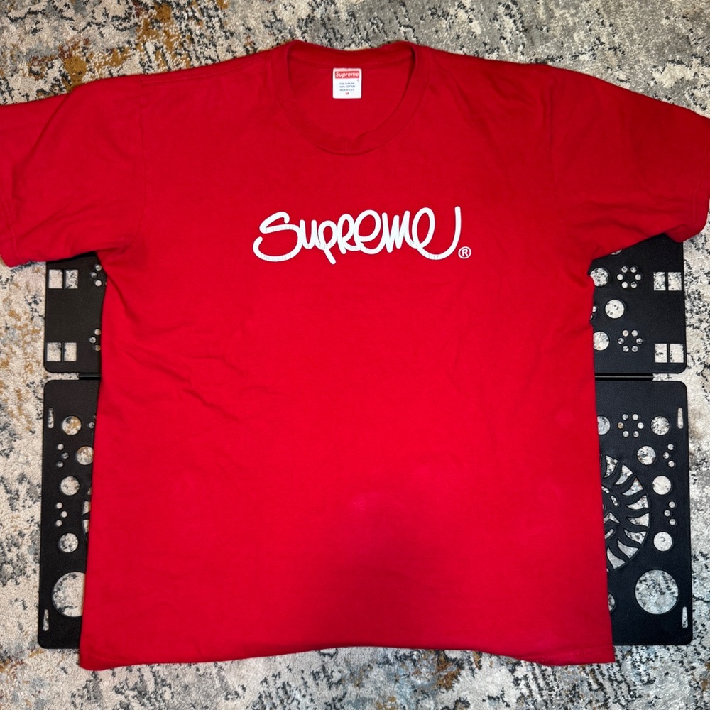 Supreme Red Graffiti Logo T-Shirt (Size M)